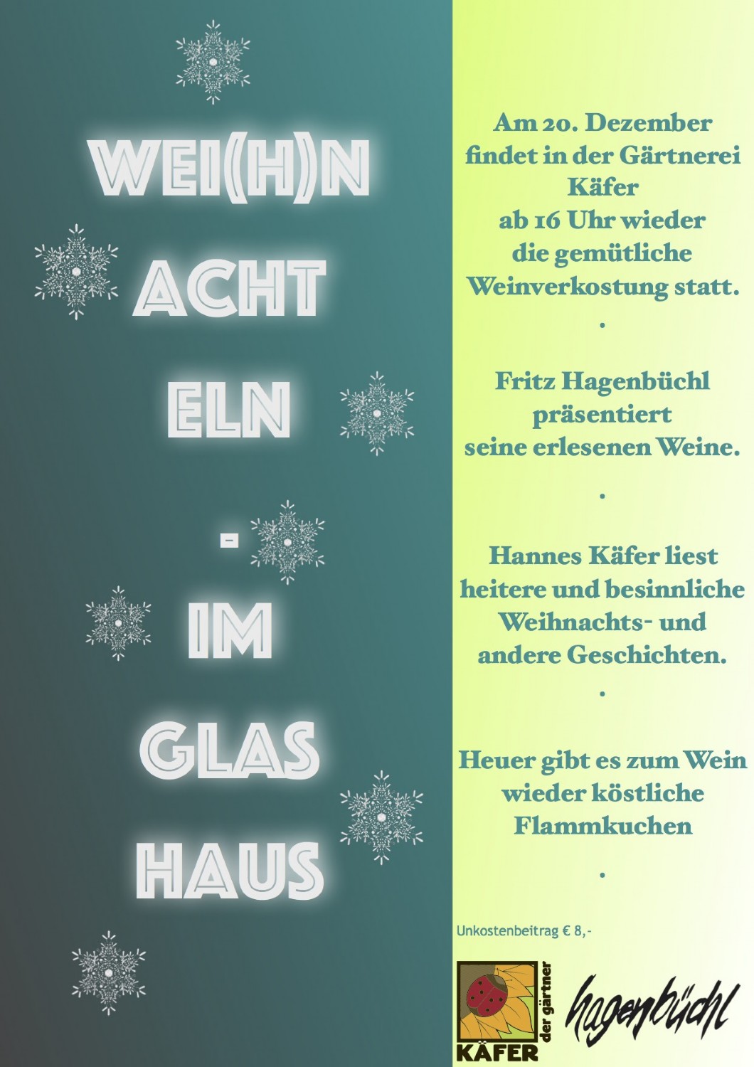 Wei(h)nachteln im Glashaus 2019